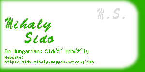 mihaly sido business card